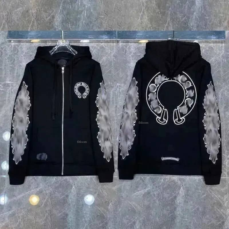 Mens chrome Long Sleeve Tshirt Pullover Zip Up Hoodie for Men Womens Cardigan Hoodies Autumn Winter Chrome Jacket Hoody eec