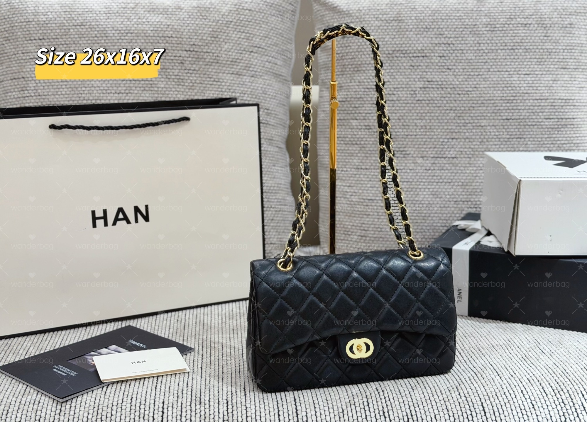high quality designer Bag Womens luxury Handbag square Shoulder Bag classic flap black gold calfskin chain crossbody bag Ladies Classic Tote leather