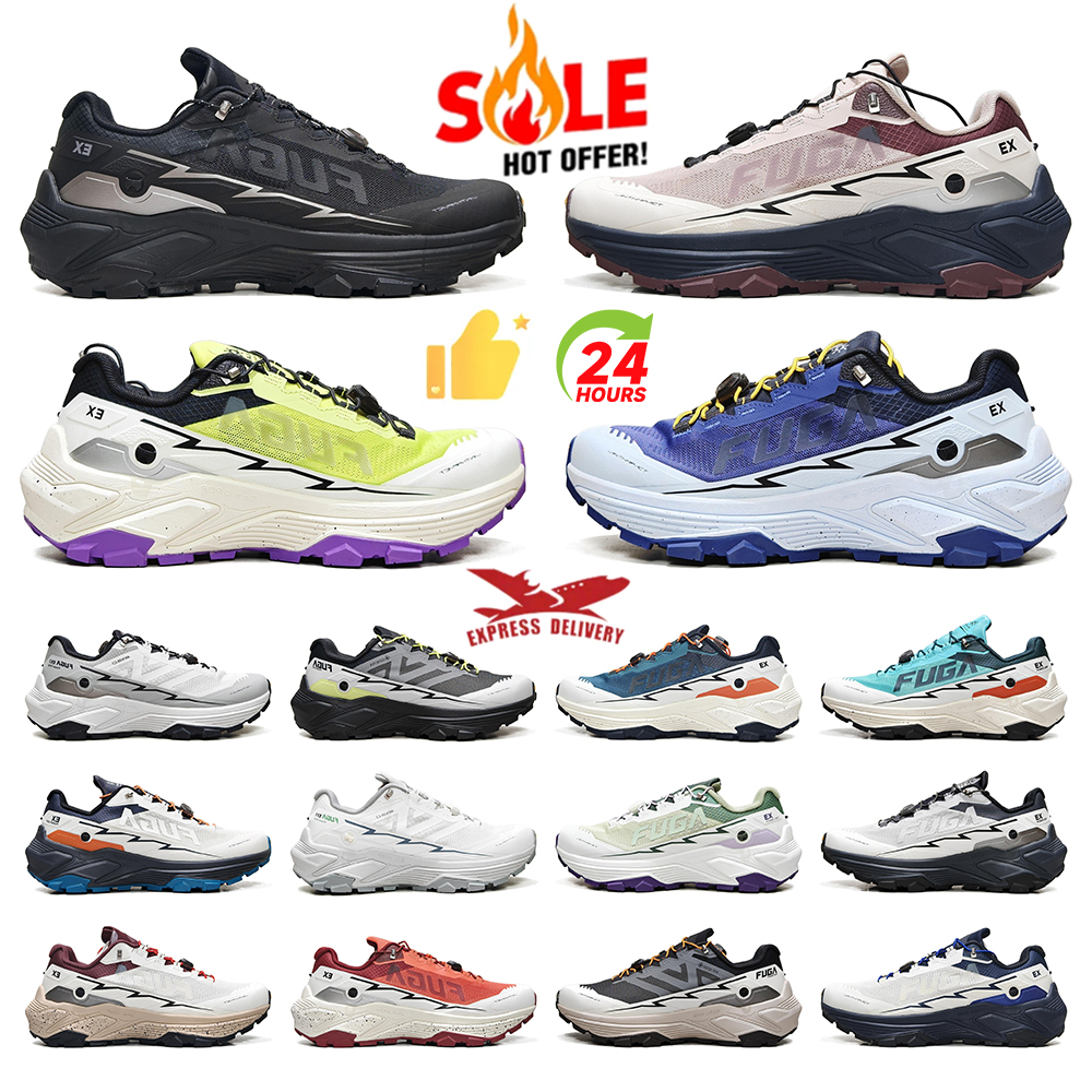 Running Mens Shoes Kailas Womens Trainers FUGA EX 3 Trail Designer Sneakers Vanilla White GTX Black Purple Firefly Glow Tennis Trainer Free Shipping