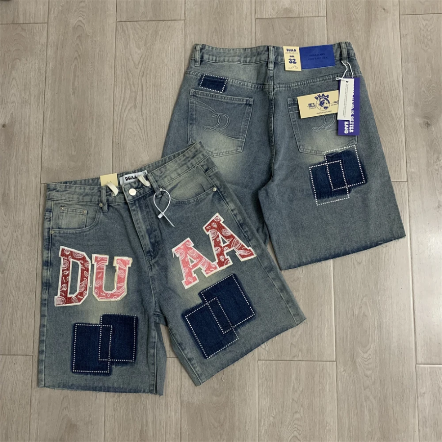 Short 2027 Denim Workwear Embroidered Logo Shorts Men Women Casual Shorts