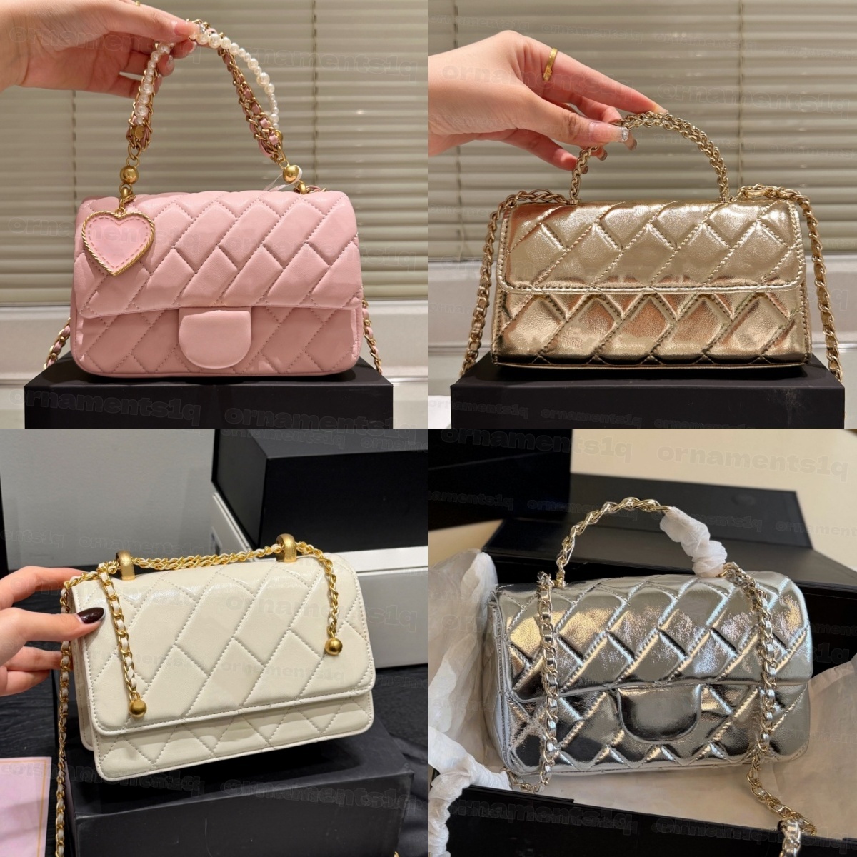 Top Womens Designer Handbag Crossbody Bag Ladies Small Tote Bag with Chain Strap Mini High Quality Leather Shoulder Bag Diamond Lattice Gold Ball Ca