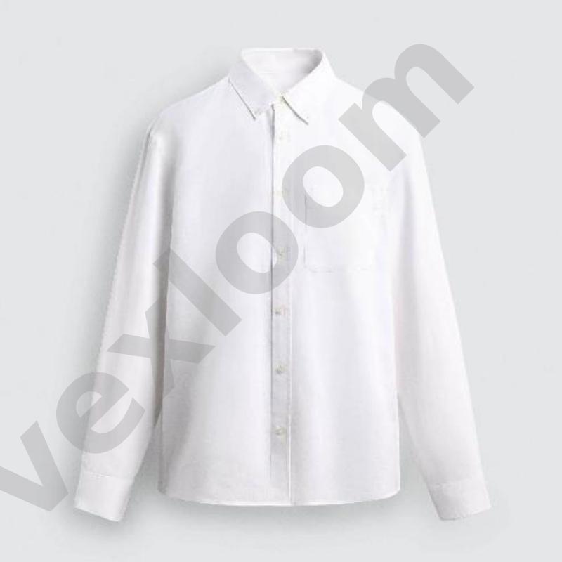 Mens Solid Oxford Long Sleeve Button Up Top With Chest Pocket Relax Fit Lightweight Durable Fine Texture Casual Shirt