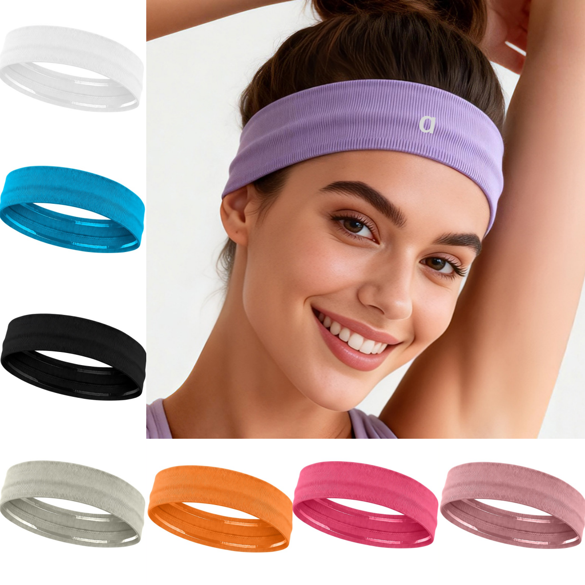 3127A Bandeau de sport d'été en nylon avec couvre-chef de fitness antidérapant absorbant la transpiration pour les activités par temps chaudBande