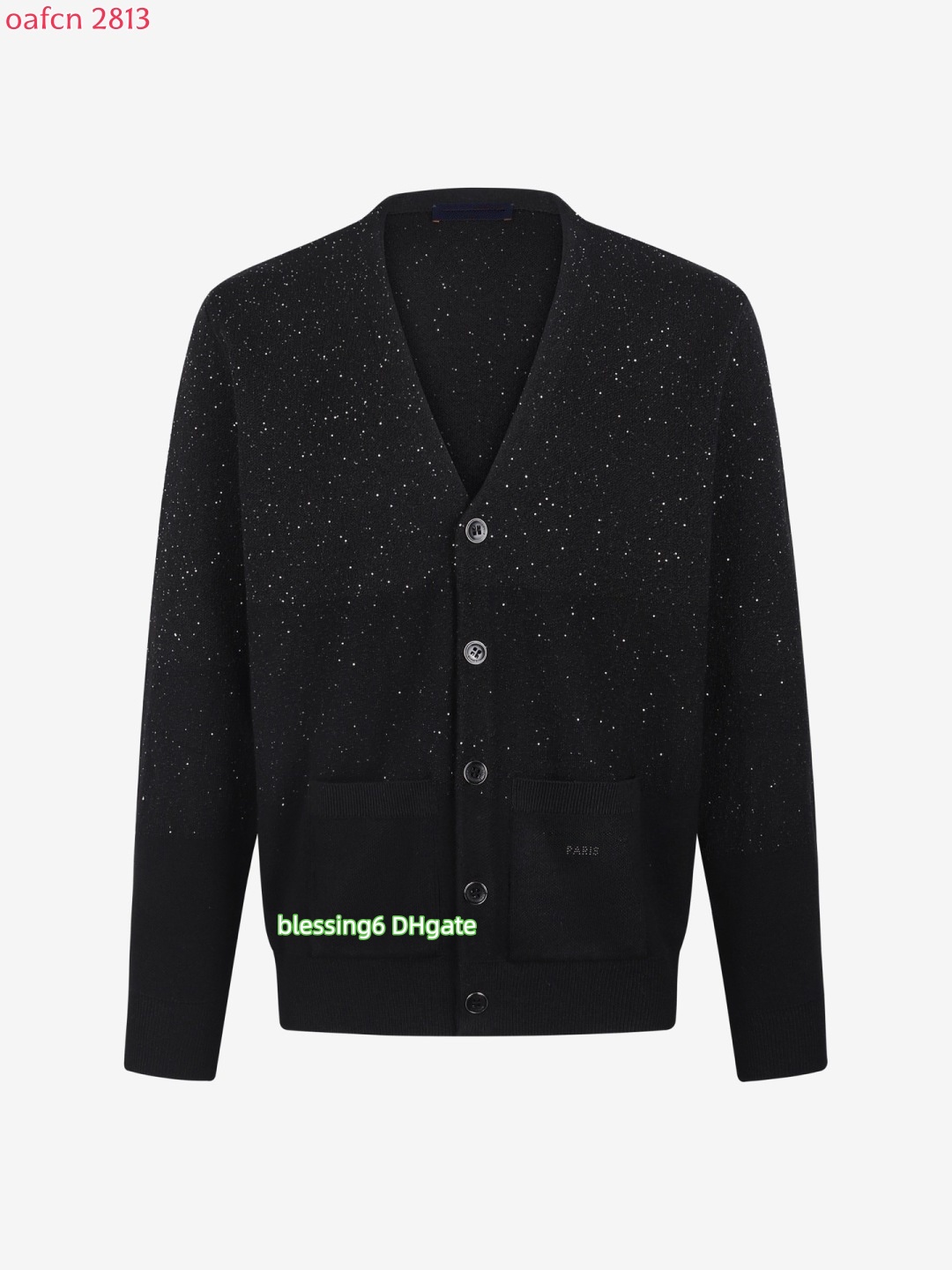 designer Men's wool sweater V-neck knitted cardigan wool sweater with rhinestones women's loose soft warm and casual long sleeved knitted