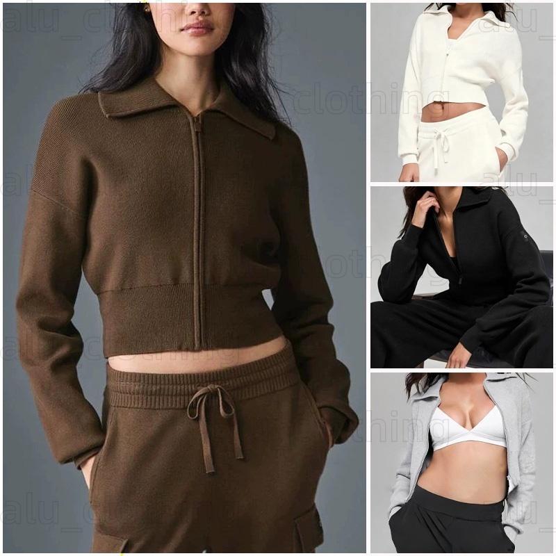 Womens Autumn Winter Polo Neck Knitted Pullover Wide Leg Pants Designer Knit Unwind Set knitted Sweater Gym Outfit Shaping Clothes
