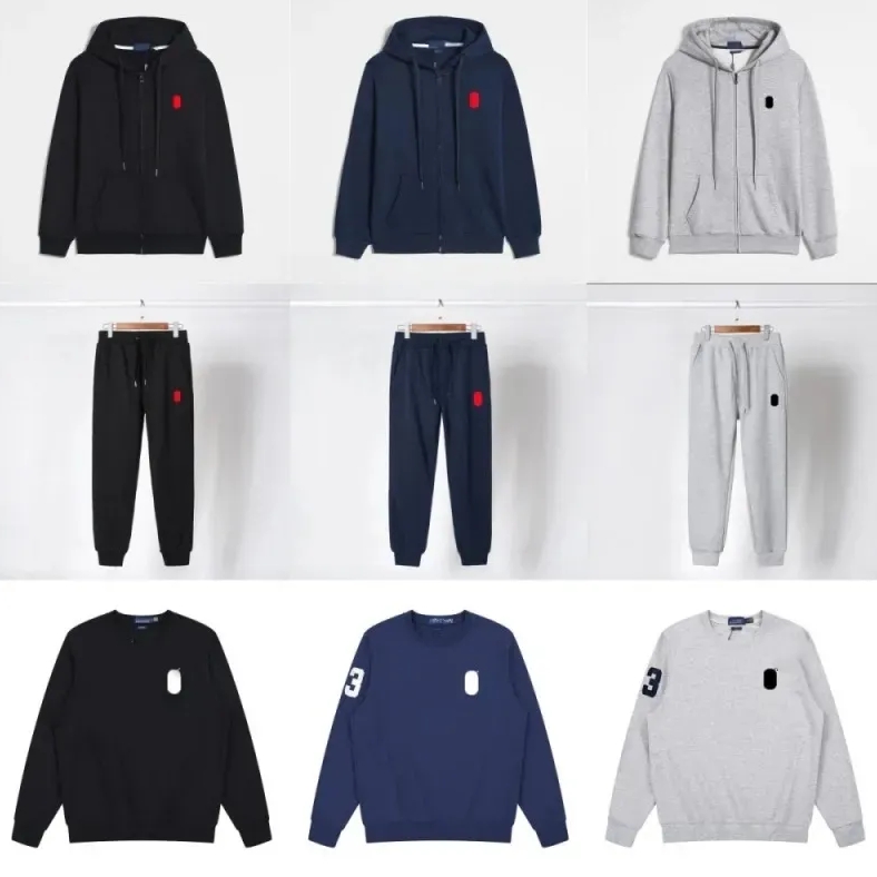 Ensemble Survêtement Hommes Sweats À Capuche Hommes Vêtements De Sport Survêtements Sportsman Sweat Joggers Ensemble Pantalon Poney Broderie Pull