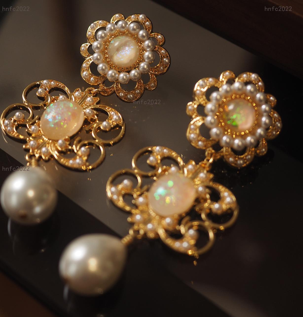 New Designed women luxury earrings Vintage Italian Florence court style Cai Baroque gemstone earrings Designer Jewelry Valentine's Day Gift