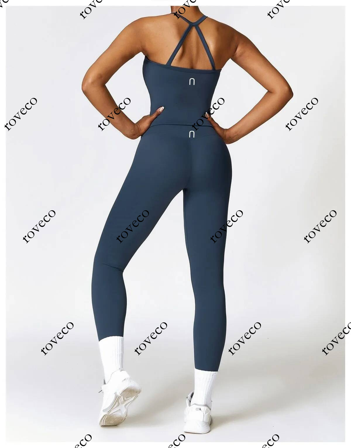 LM Women Yoga Two piece Set Short Running Tank Top+ Long Pant Solid Color Sports Bra With Fitness