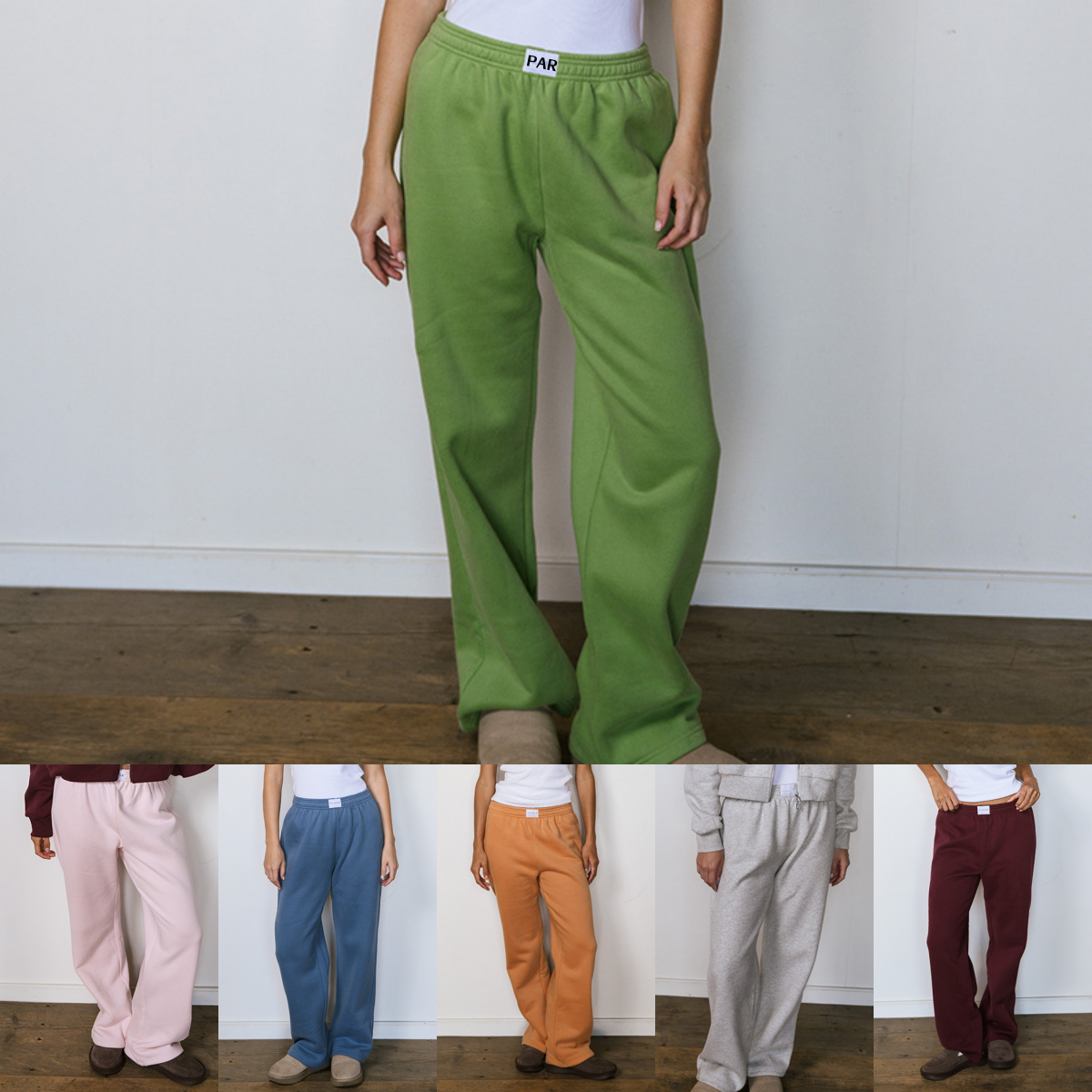 7413E PAR Womens Mid-Waisted Stretchy Fleece Sweatpants for Sports Classic Design High Waist Athletic Pants with Soft Fabric Women Yoga Pants Trouse