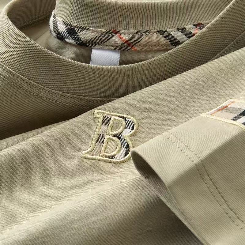 Men Crew Neck Short Sleeve T-shirt, Plaid Patch Embroidery Letter Logo Tee, Summer Soft Cotton Casual Top For Daily Streetwear