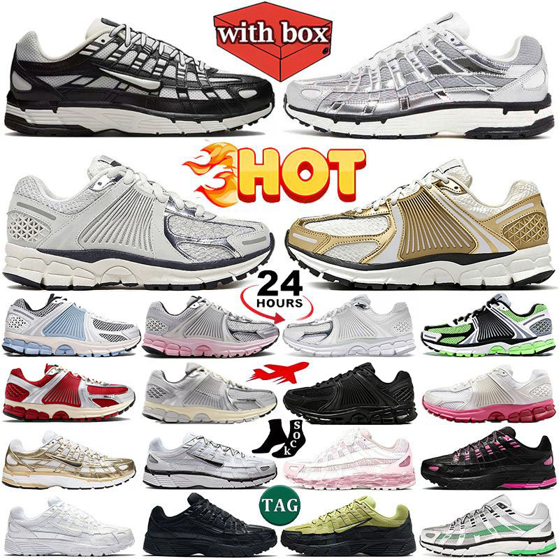 With Box Designer Running Shoes V5 New P6000 Metallic Gold Silver Grey Thunder Blue Triple Black White Flax Mens Womens Flat Trainers Sneakers 36-45