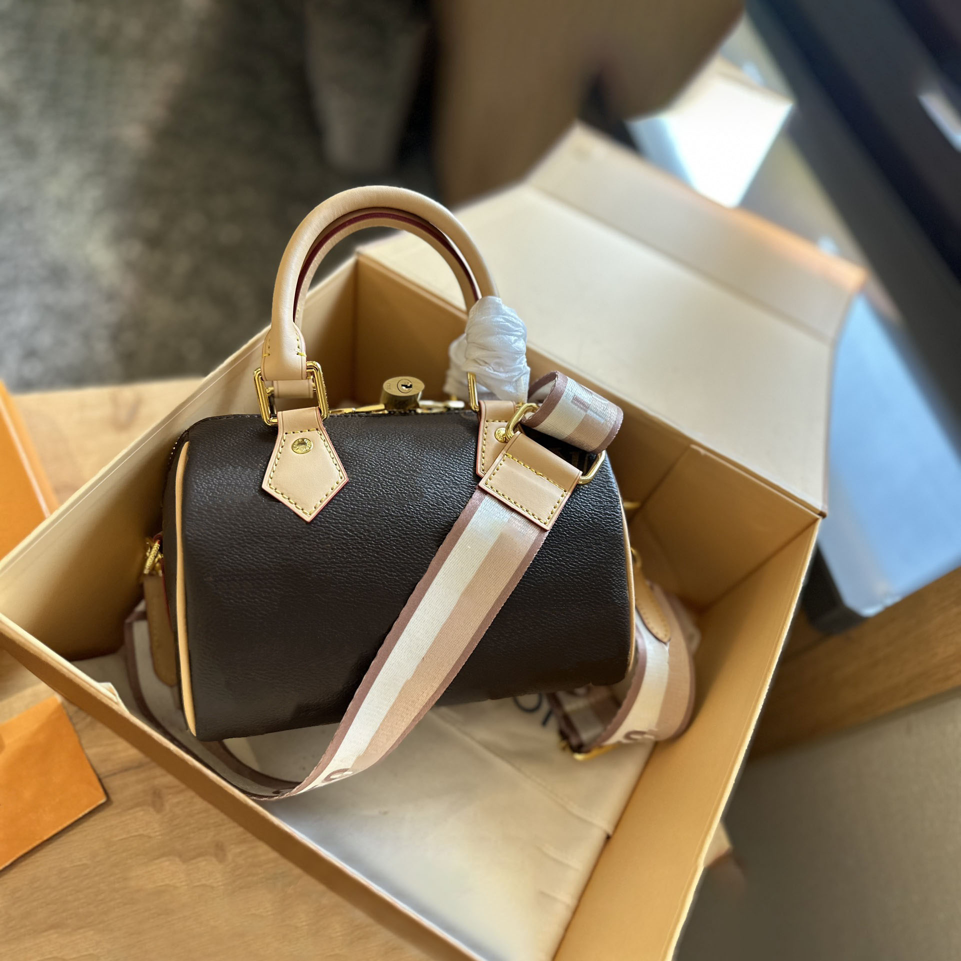 Concepteur de luxe Speddy Bandouliere 20 femmes sac à bandoulière mode classique toile cuir sac à main bandoulière sacs à main dame fourre-tout