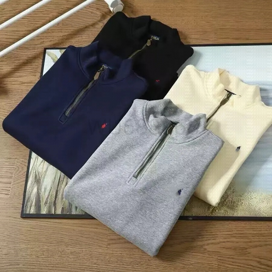 Designer Ralf Polo Sweater Men Cashmere Sweater Embroidery Womens pull Quarter Zip Jumper Wool Knit Cardigan Sweaters Femme Jackets Long sleeve Tops
