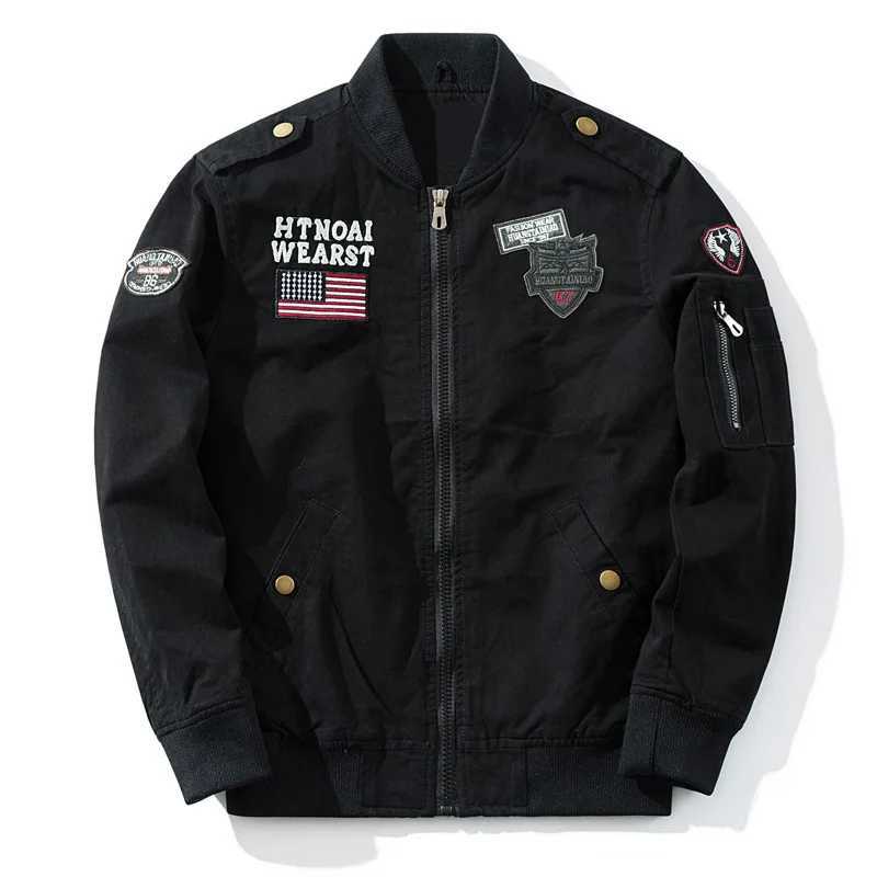 New Fashion Men Spring Pilot Casual Jackets Quality Male Cotton Outwear Multiple Badges Cargo Coats Bomber Jackets Size 4XL X261013