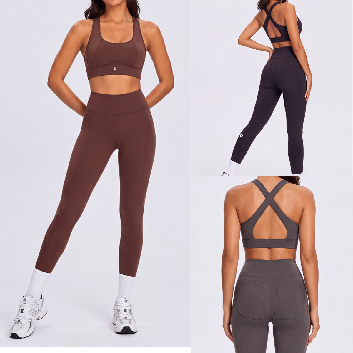 A3126 ensemble de sport de Yoga pour femmes, flatteur pour le dos, Fitness, ensemble de course et de tenue décontracté pour soulever les fesses