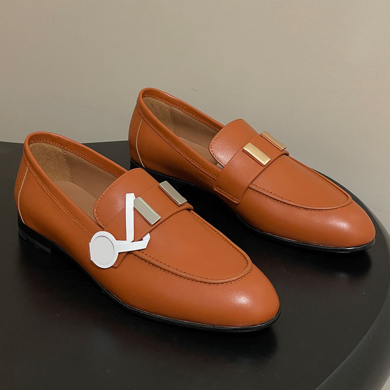 Mocassino Parigi designer autunno sandali versatili mocassini da donna di lusso antiscivolo sandali con suola in pelle secchiello placcato palladio
