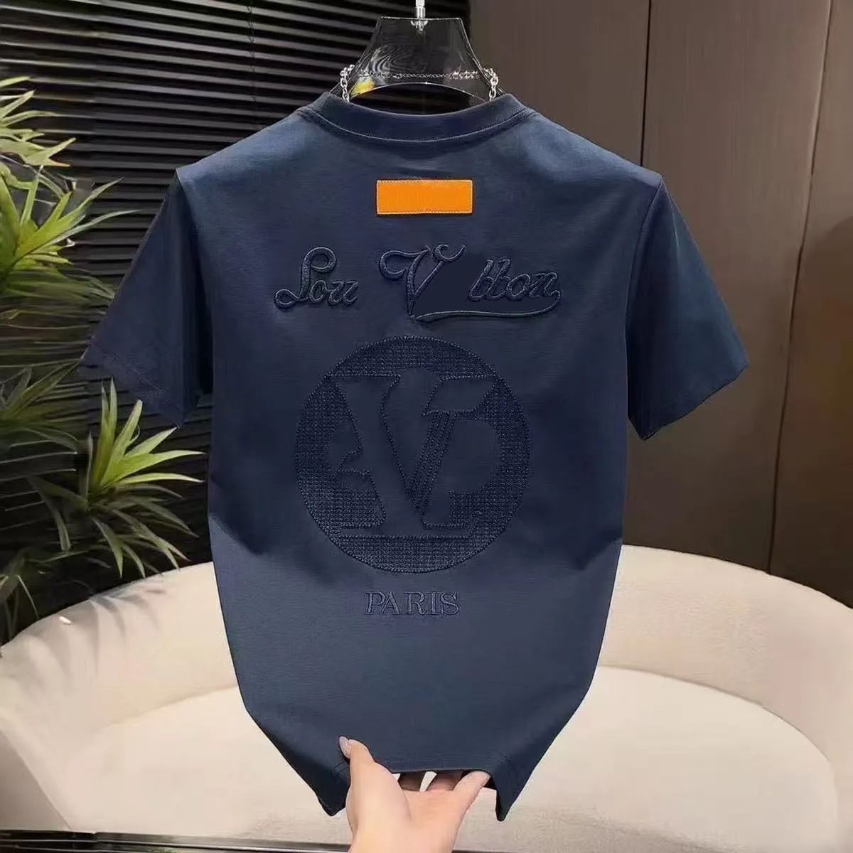 Fashion designer's High-end trendy brand 2026 new spring heavy embroidery men's versatile casual short-sleeve stylish luxury round-neck ha