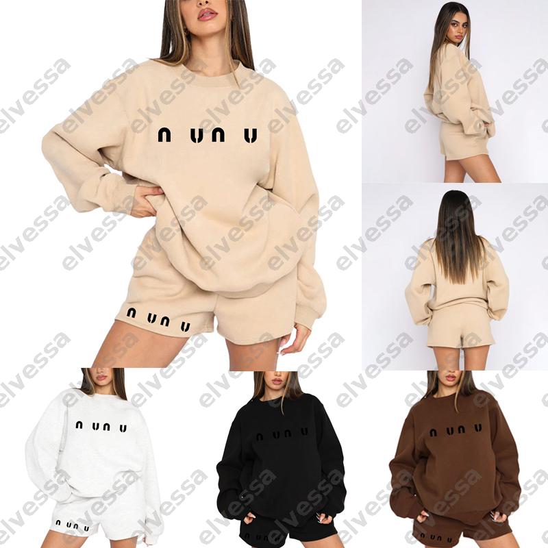 Ensemble deux pièces pour femmes, pantalon à capuche, survêtement d'automne, sweat à capuche en coton, short de luxe, ensembles deux pièces de lu