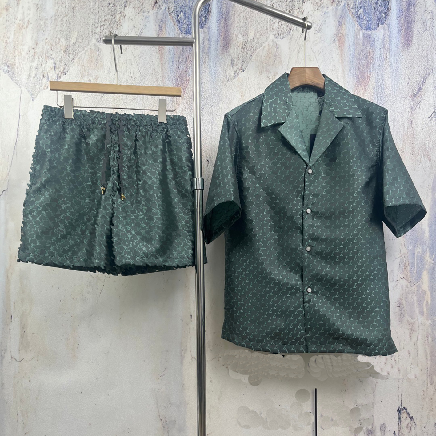 Vêtements de marque de créateurs, vêtements pour hommes de haute qualité, costume décontracté imprimé, chemise à col cubain à épaules amples, sho