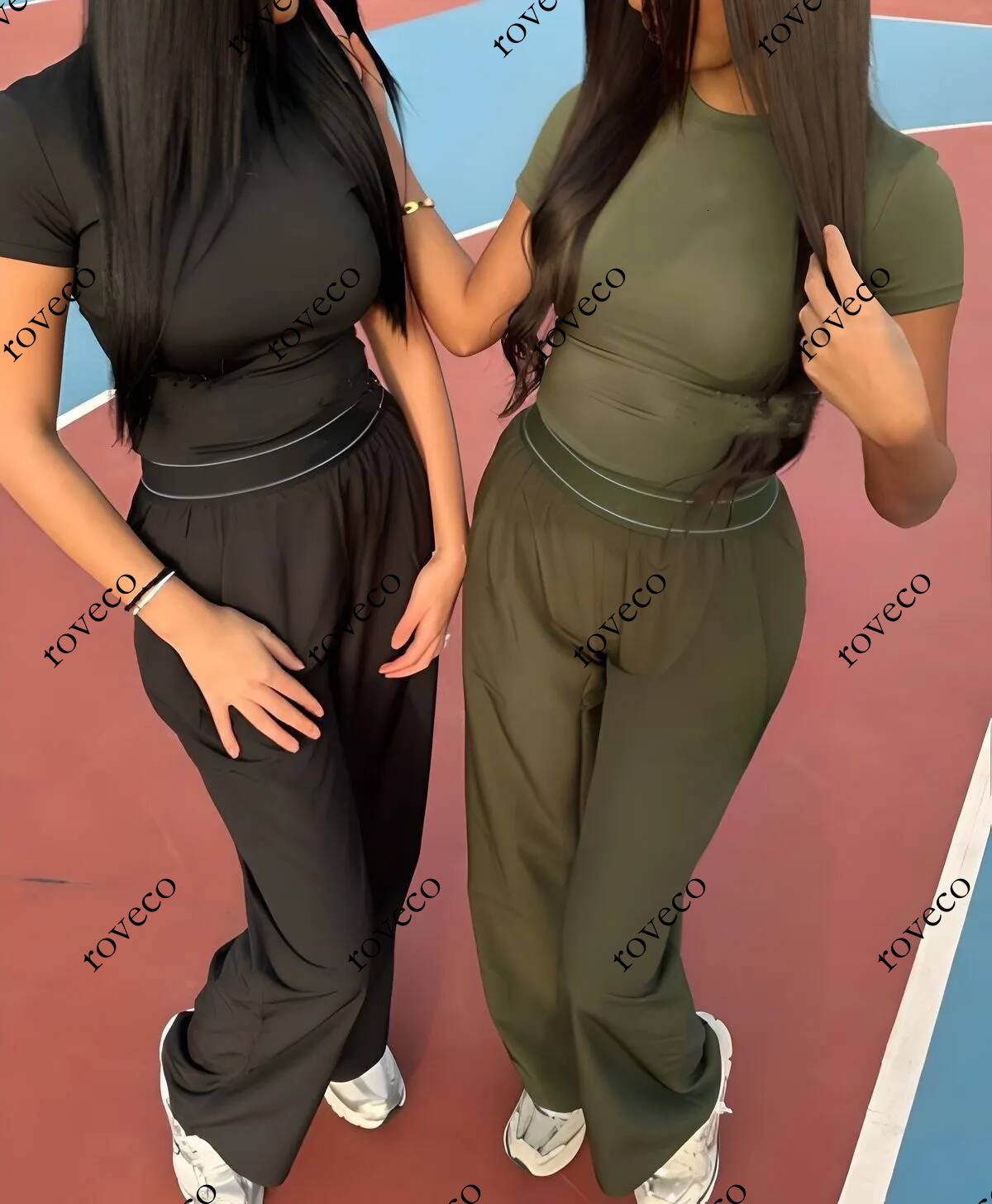 Designer Sets Women's Suit Up Trousers Black Long Loose Anti Wrinkle Pants High Waist Sweatpants Quick Try Shorts And T shirts Tank Tops Summer