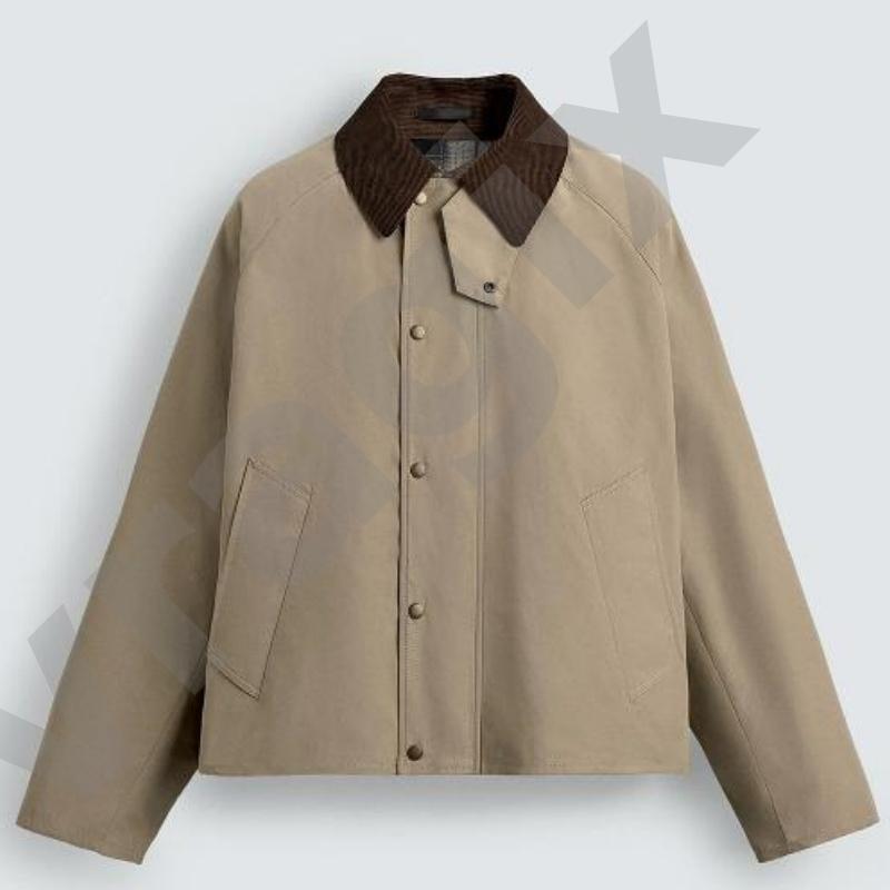 Veste de style vêtement de travail vintage pour hommes, col à revers en velours côtelé, vêtements d'extérieur boutonnés, poches plaquées diagonal