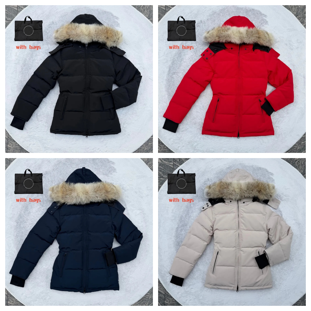 Designers Women Down Jacket Long Coat Large Pocket Fur Collar Thermal Top Female womens autumn winter Large Clothing Coats Doudoune Femme