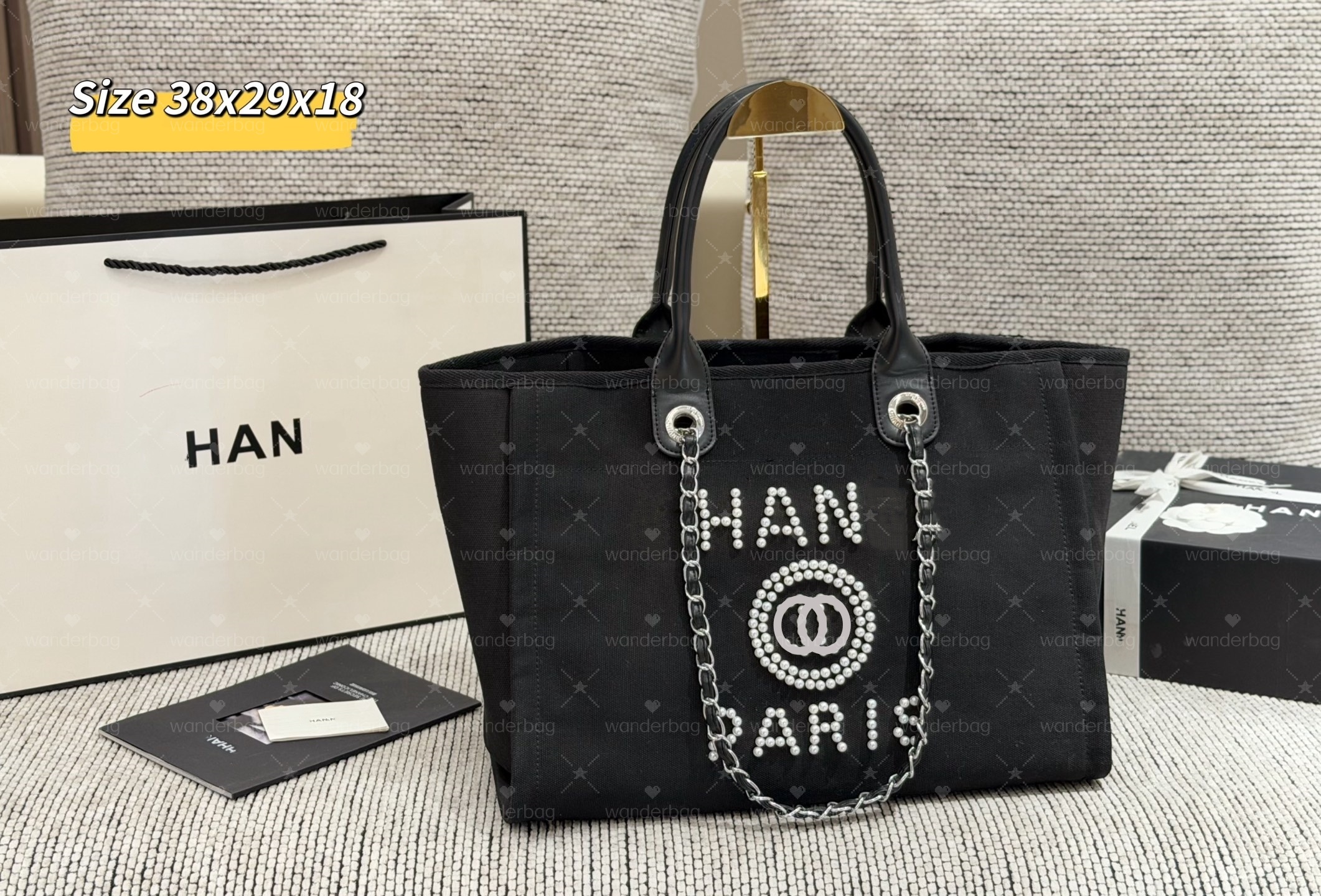 high quality designer Bag classic Casual tote Large Capacity Shopping bag black canvas totes with chain strap crossbody bag womens vintage handbag l