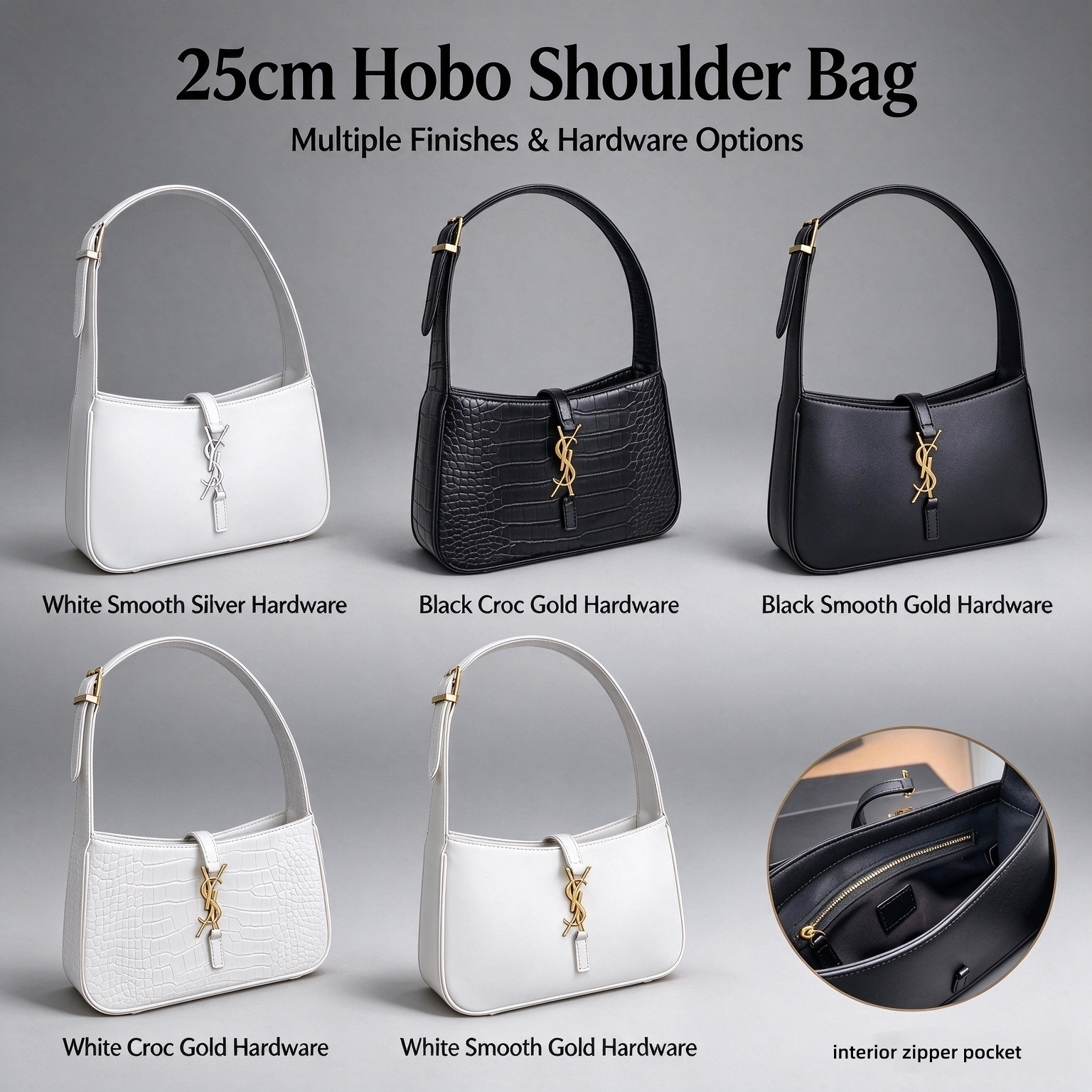 designer shoulder luxury bag Le 5 AND 7 hobo bag Vintage Smooth Leather Underarm Purse with Gold Logo Hardware Women's Casual Commuter Handbag