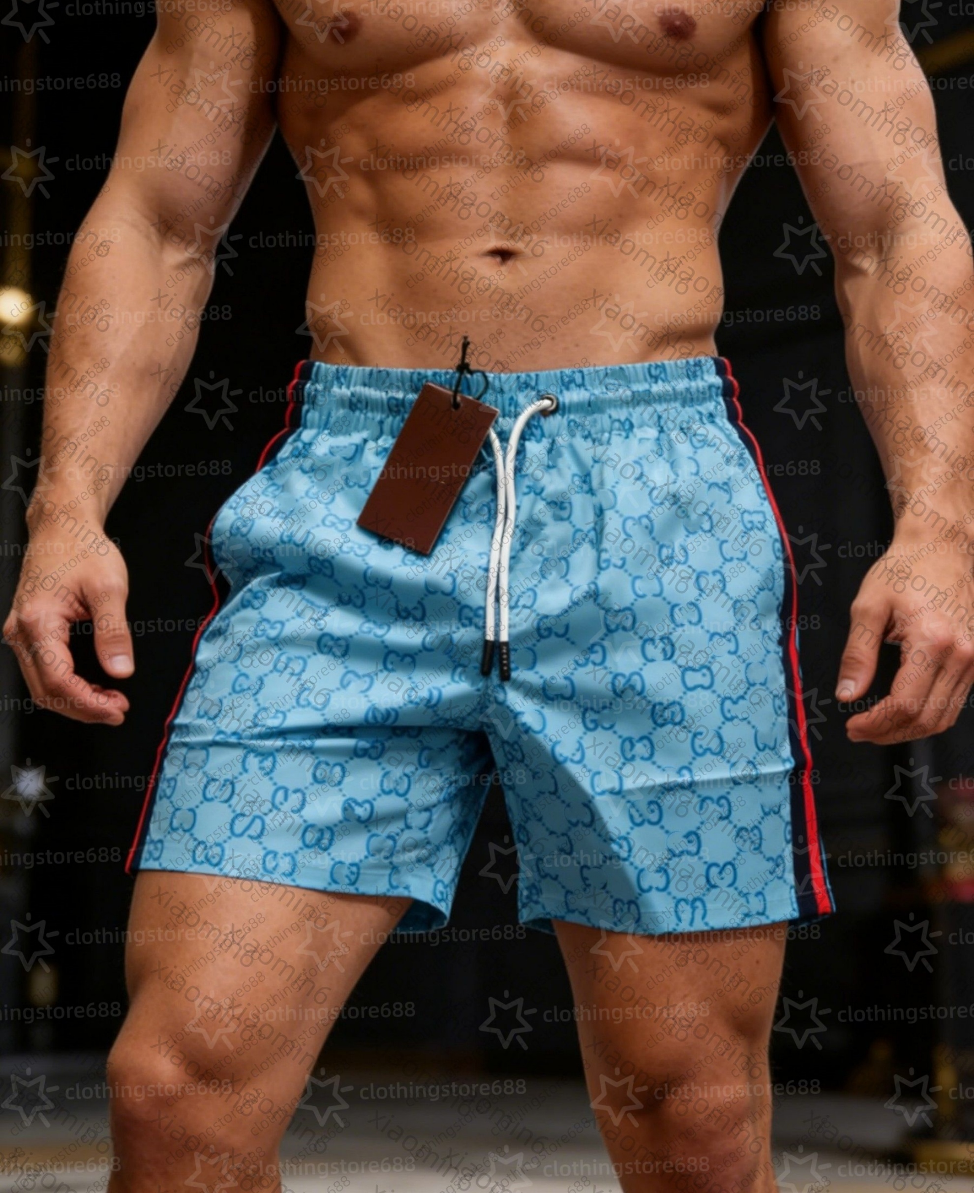 men designer shorts swim shorts classic luxury embroidered shorts Summer hot sell breathable quick dry three-quarter pants men's seaside leisur