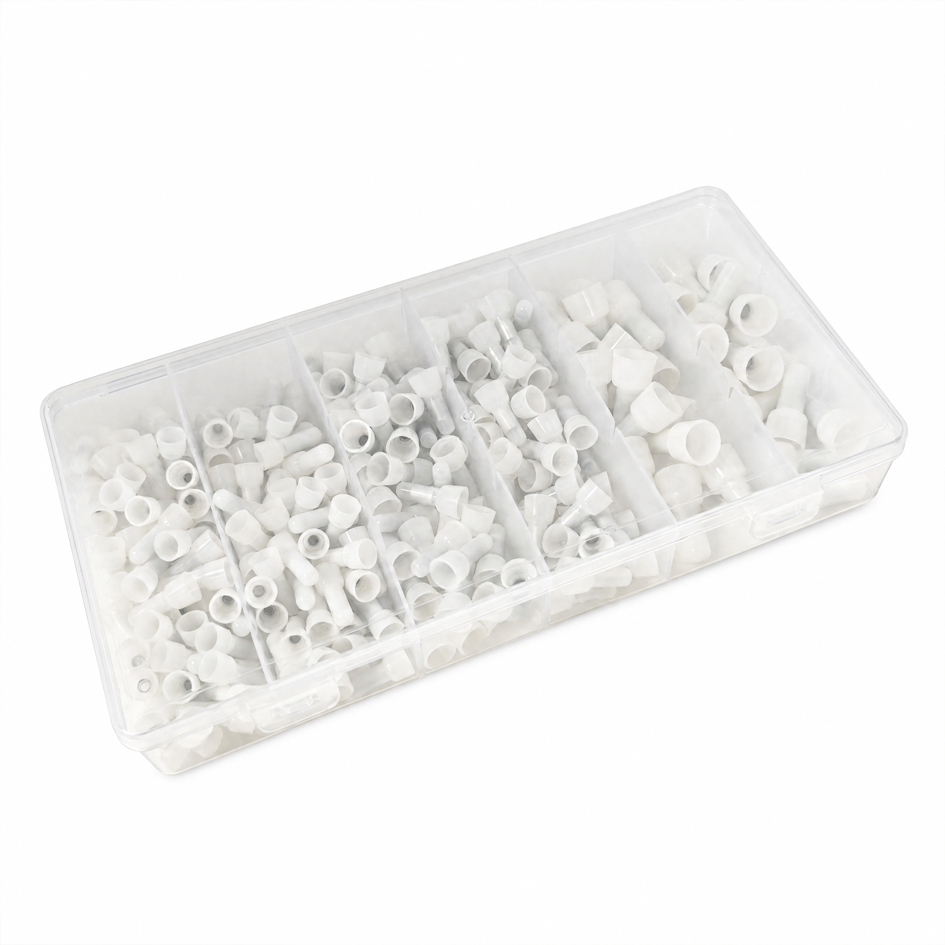 Kit d'assortiment de 230 écrous de fil blancs, connecteur de fil à ressort torsadé isolé ignifuge, borne électrique à extrémité fermée avec boîte