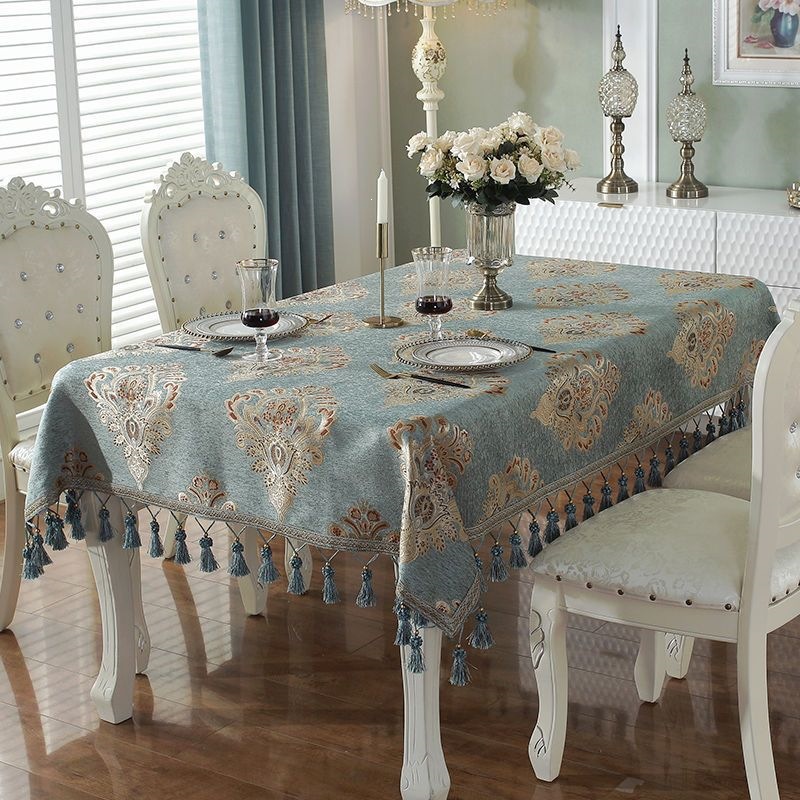 Nouvelle Table à manger rectangulaire en tissu de style européen pour le salon de la maison