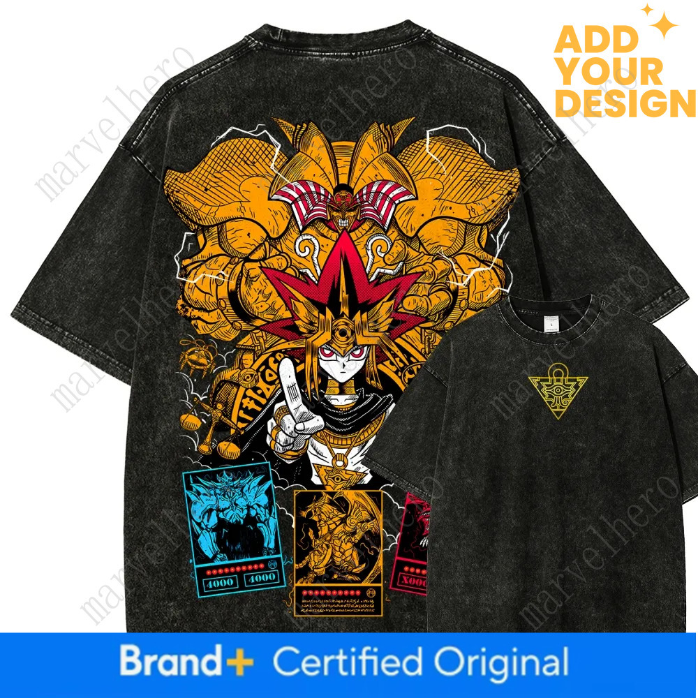 Hot Anime Yu Gi Oh Dark Yuugi Clothing Men Women Short Sleeve Tshirts Washed Tee Retro Oversized T Shirt Harajuku T Shirt