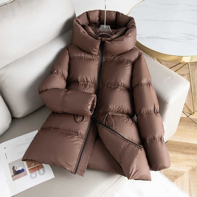 Down Thicken Jacket For women Winter 2025 Short Hooded 90White duck down Coat Female fluffy Parkas Jackets S2610141RMF