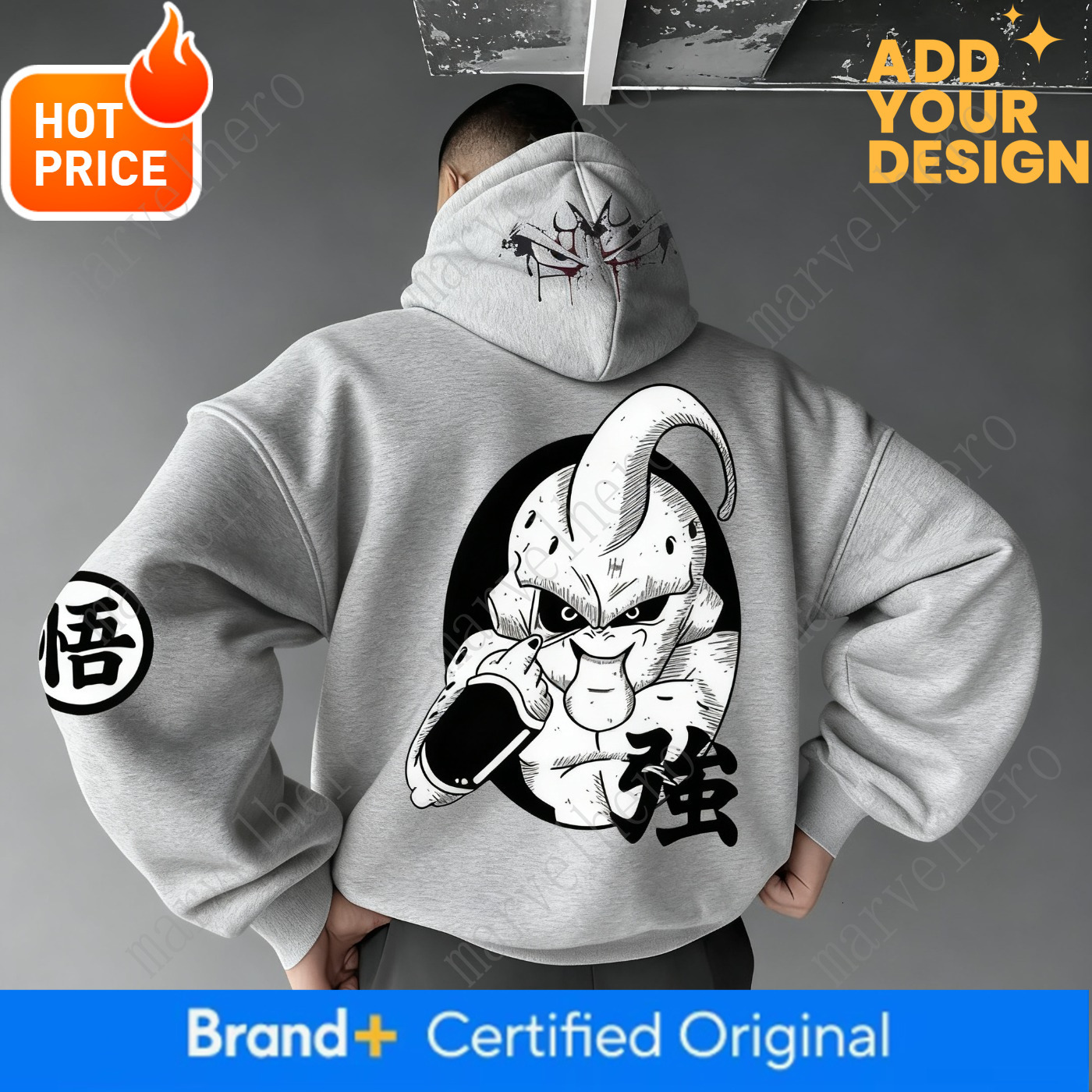 Dragon Ball Majin Buu Harajuku Fall Winter Men Hoodie Streetwear Women Vintage Oversized Hooded Sweatshirt Long Sleeve Unisex