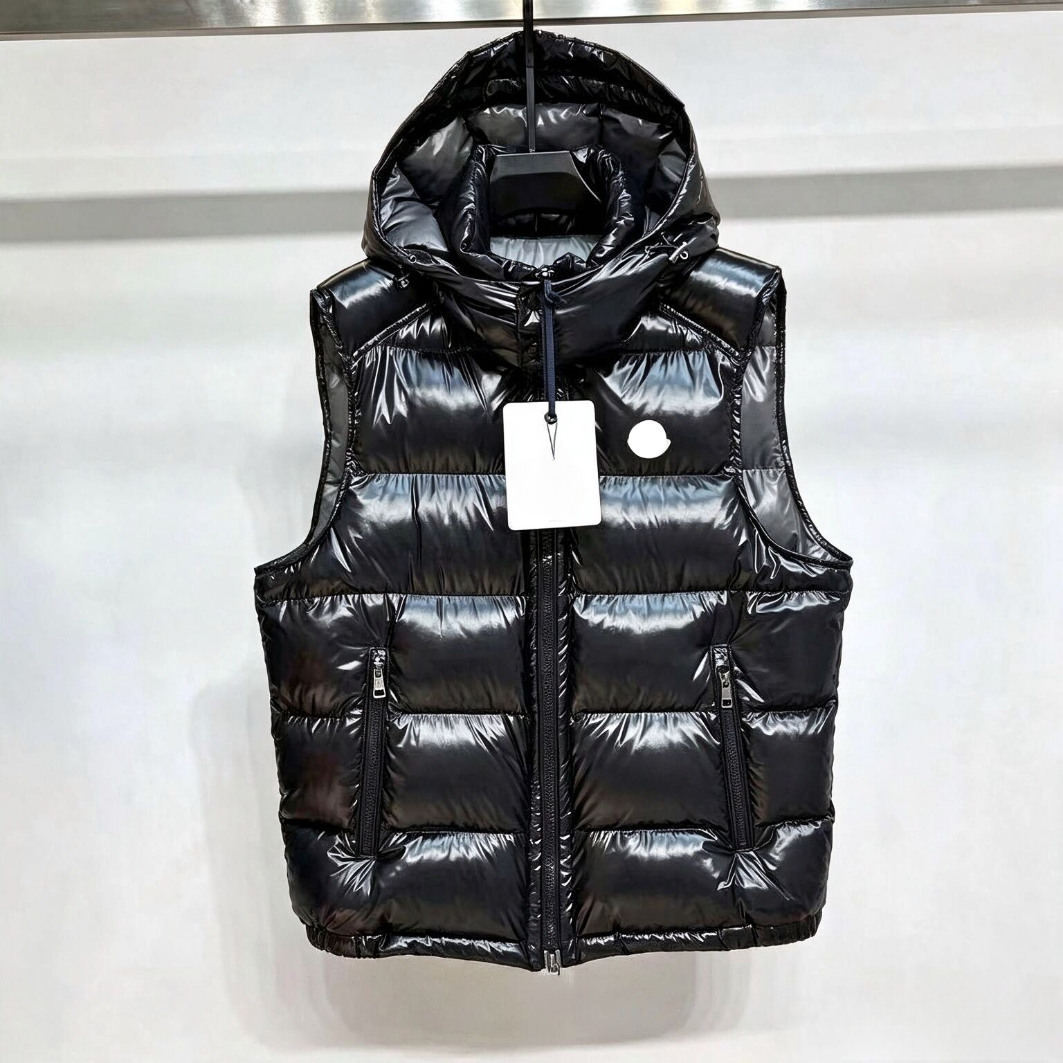 Moclearness Jacket Puffer Vest Puffer Jacket Doudoune Winter Coat Puffer Shell Stand Collar Windproof Breathable Glossy Nylon Winter Jacket Puffer C