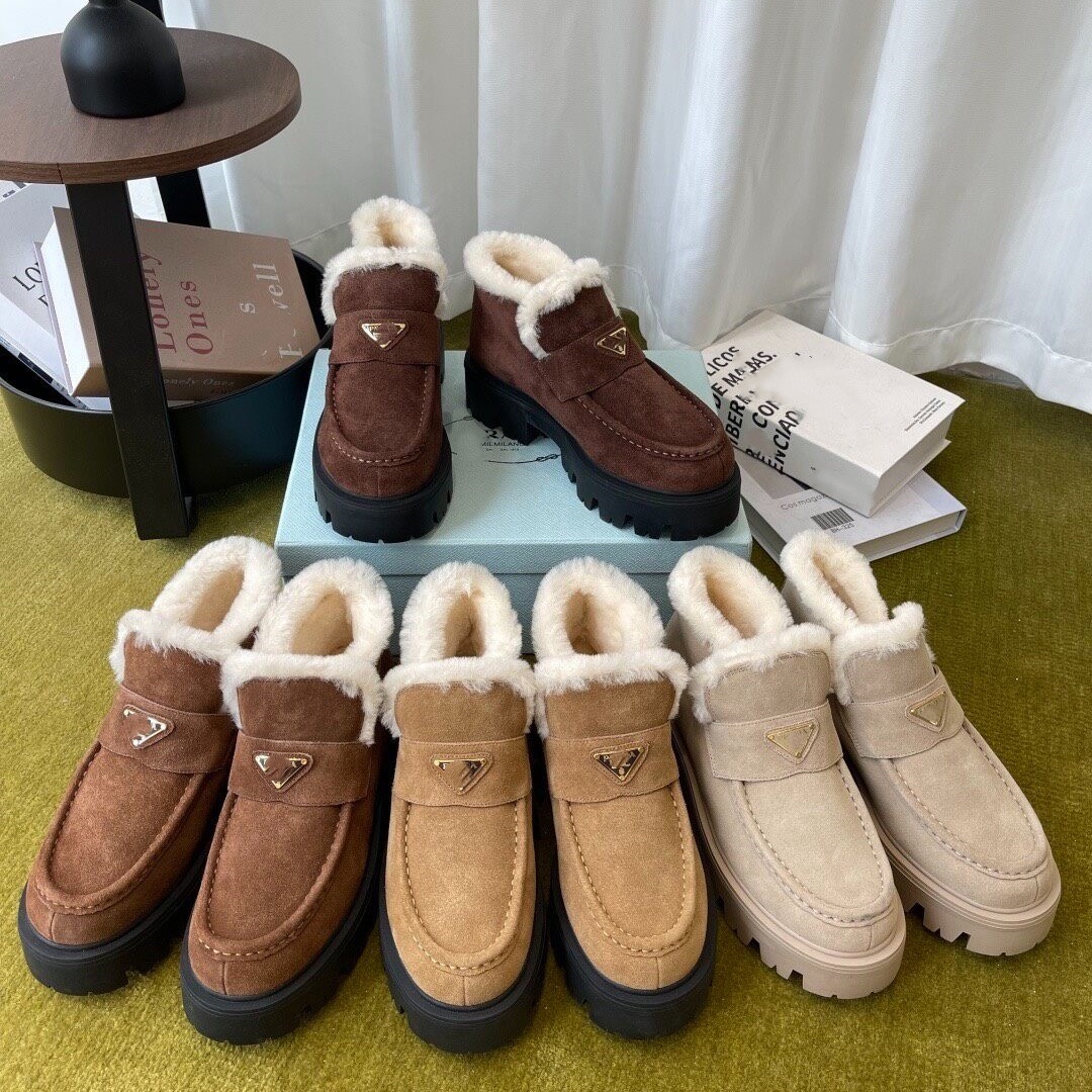 Comfort Luxury Designer Brown Suede Fur Booties Ankle Boot Thick Sole Platform Winter Casual Womens Cozy Home Office Fashion Quality Modern Stylish