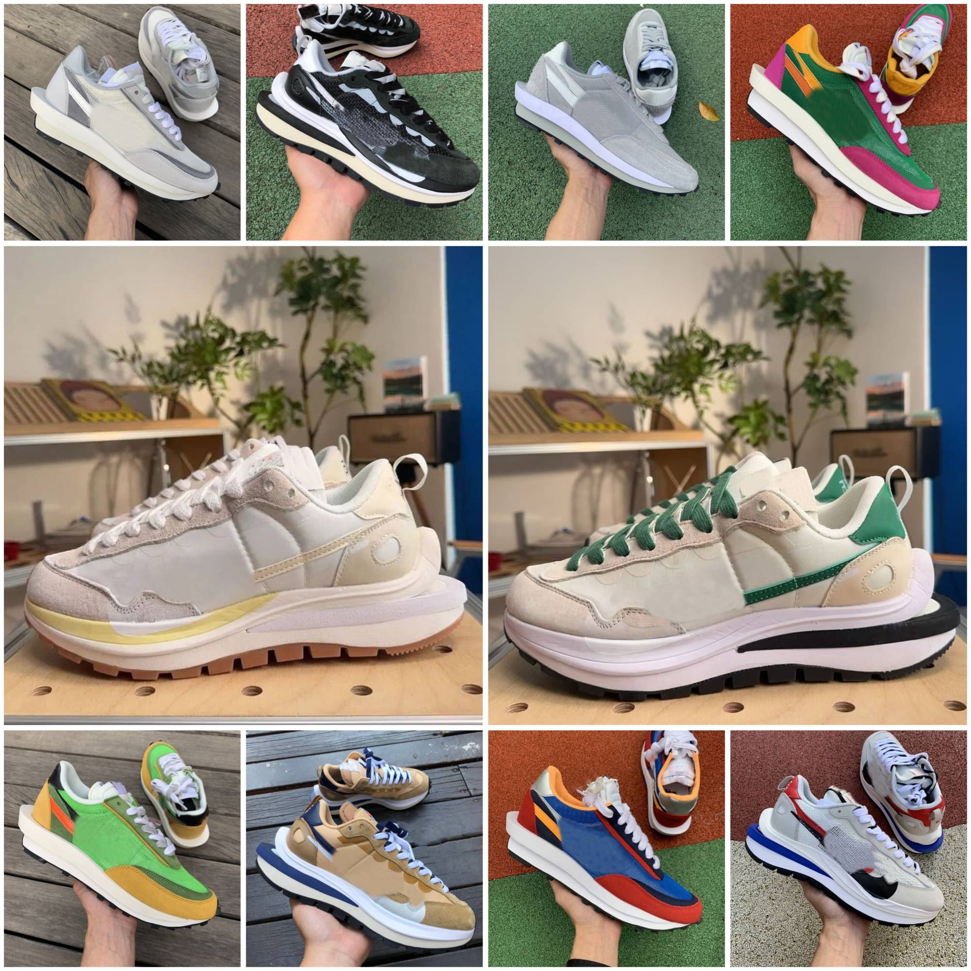 Vaporwaffles Mens Women Running Shoes Designer LD Waffle Orange Blaze Nylon White Black Sail Gum Sesame Game Royal Fragment Grey Blue Void Pine Gree