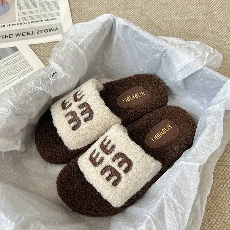 Women Slippers Hot Free Shipping Designer For Womens Black house White Brown New Home Indoor And Outdoor Thick Bottom Plush Slippers Ladies e2