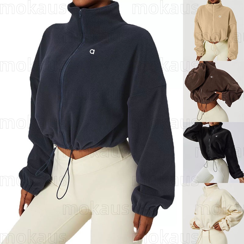Vestes de yoga pour femmes col montant manches longues amples et veste de yoga en polaire chaude veste de sport d'escalade et de fitness tenue de