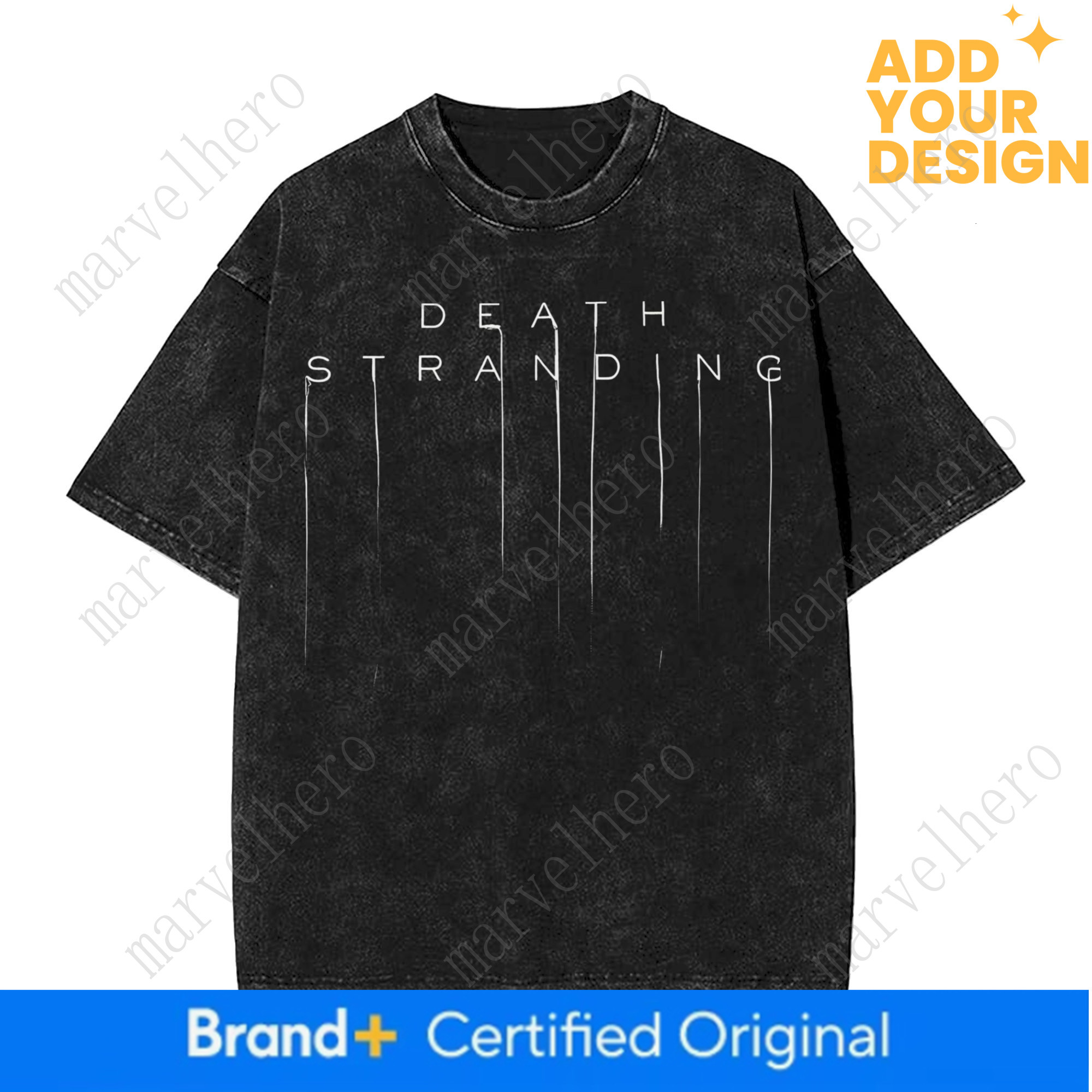 DEATH STRANDING Logo Print T Shirts Harajuku Washed Oversized T Shirts Short Sleeve Tees Tops Men Women Clothing