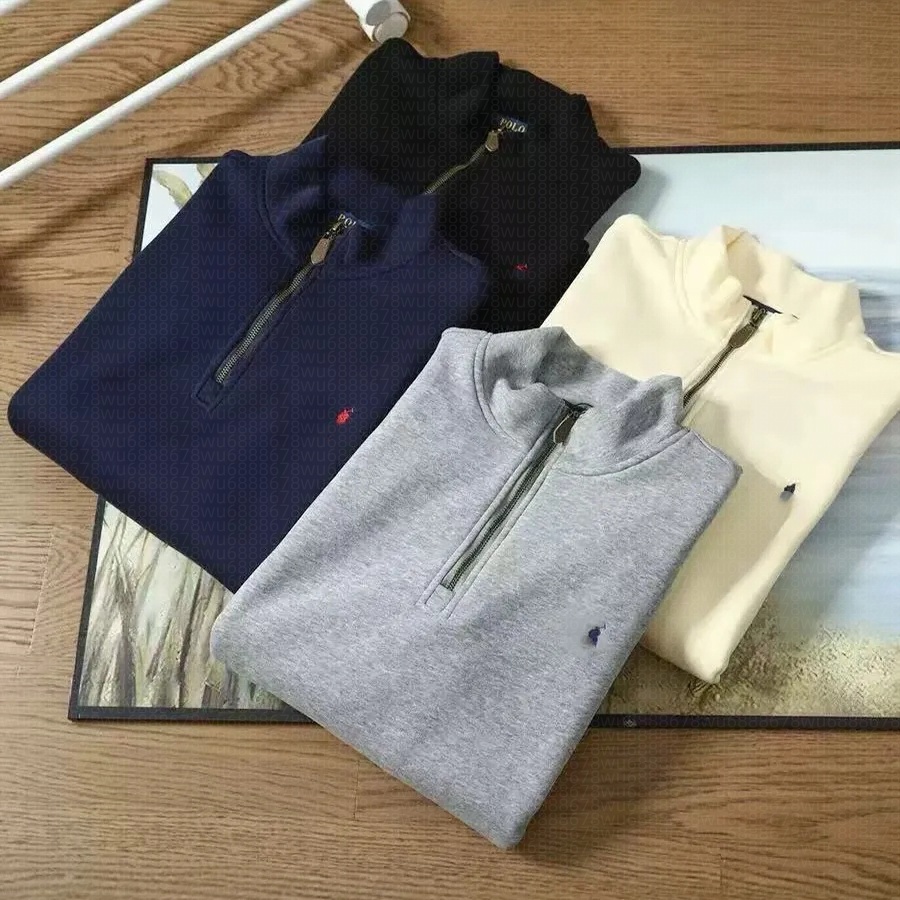Designer Polo Sweater Men Cashmere Sweater Embroidery Womens pull Quarter Zip Jumper Wool Knit Cardigan Sweaters Femme Jackets Long sleeve Tops S