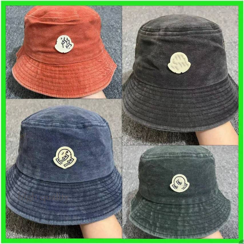 Designer Wide Brim Monchichi Hats Brand Embroidered Washed Fisherman Hat Mens Womens Casual Cotton Large Outdoors Travel Joker Sunhat Cc4