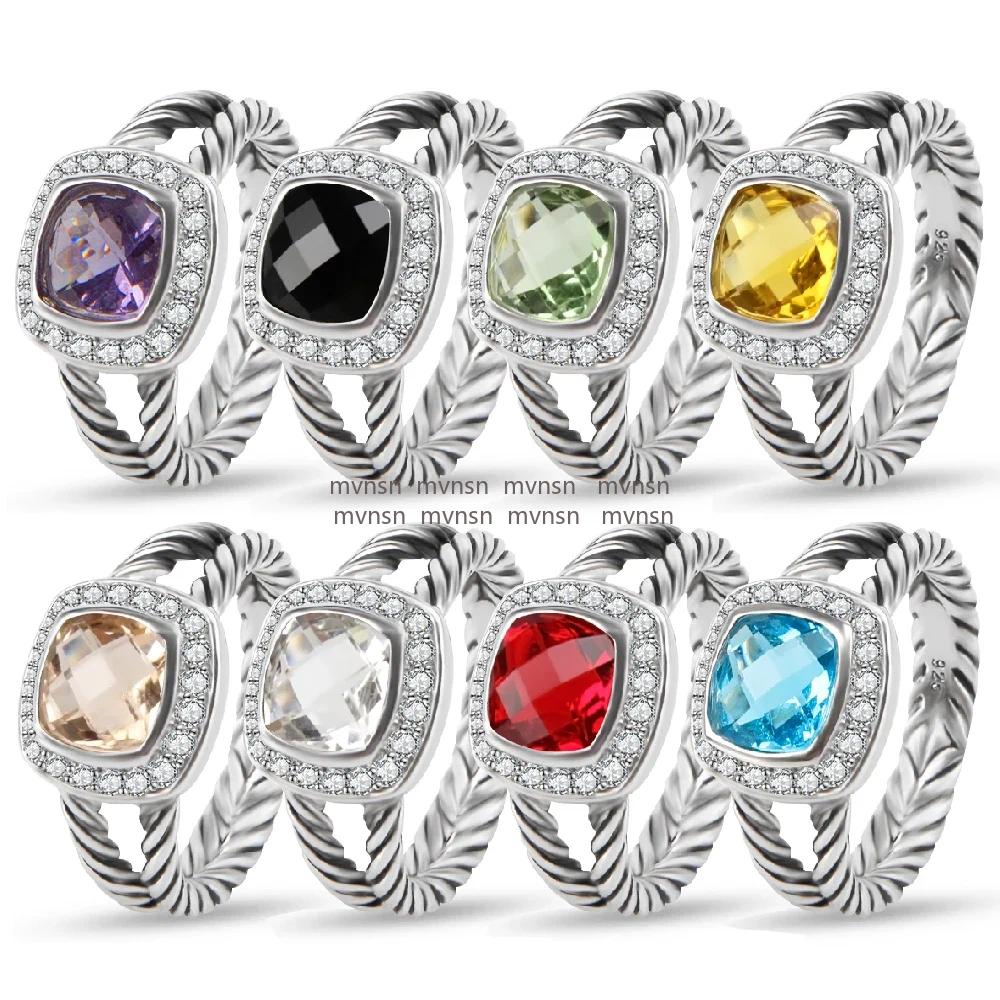 designer rings Twisted Band Rings for women man jewelry Copper Ring 7mm Black Onyx with Zircon Fashion Women Wedding Valentine's Day gift Ri