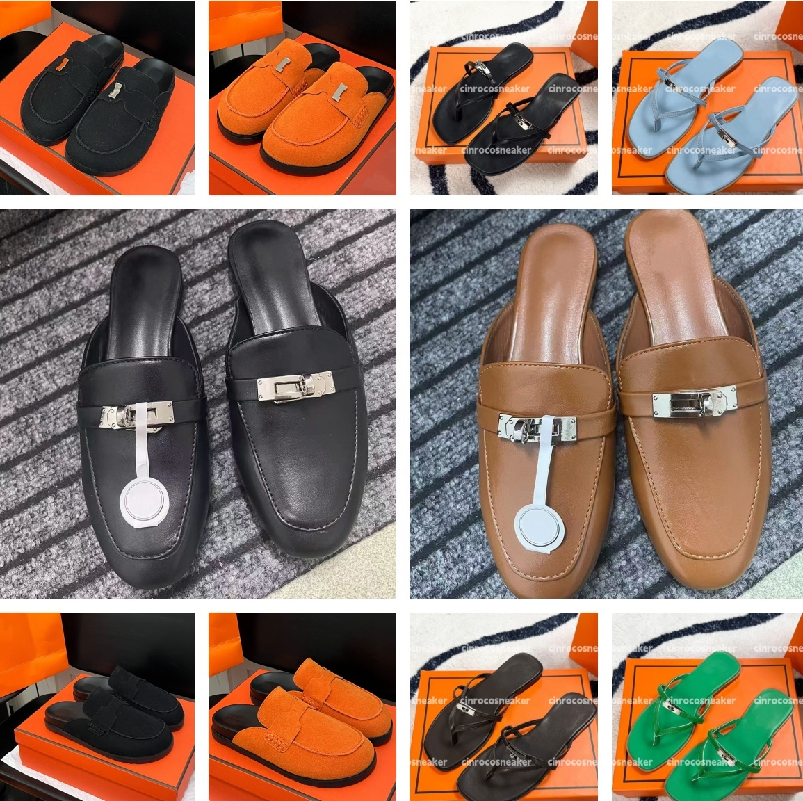 Designer Femmes Pantoufles Sandales Diapositives plates Tête Tongs Été En Cuir Véritable Mocassins En Plein Air Chaussures De Bain Plage Tongs Bo
