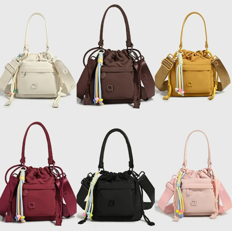 Designer Fashion Bucket Bags Yoga bag Crossbody Bag with Drawstring Closure Travel Gym Backpack Commuter Shoulder Zipper Handbag Tote Textured Women