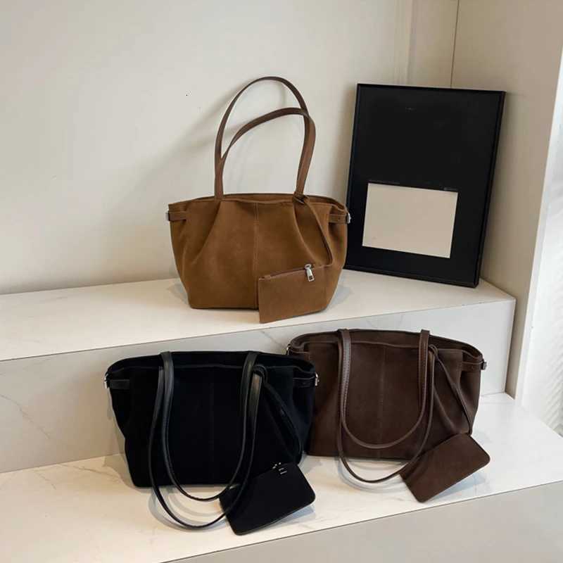 Designer Suede Shoder Bags for Totes Wen Large Suede Totes Lightweight Underarm Bag Casual Shopper Handbag Solid Color Travel Bucket Bags J261016