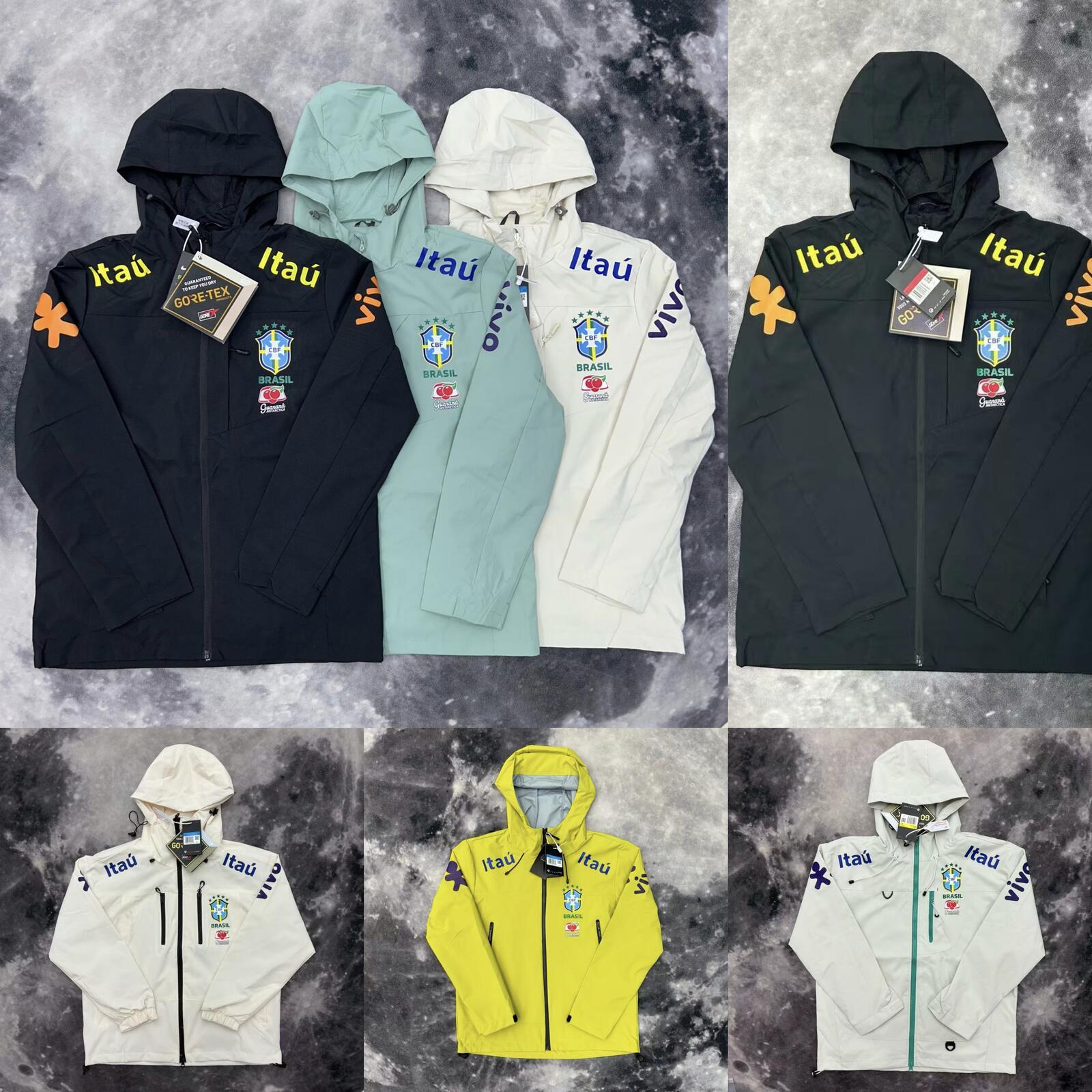 Men's Brazilian Jacket Designer Mens Jacket High Quality Hooded Brazil National Team Training Jacket Men Veste Brazil Windbreaker Unisex Sports