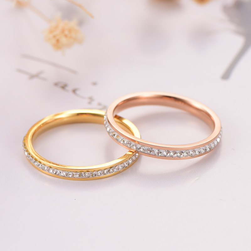 Gypsophila Full Diamond Titanium Steel For Women, Fashionable And Unique Couple Rings, Light Luxury High-End Feel, Trendy Non-Fading Ring