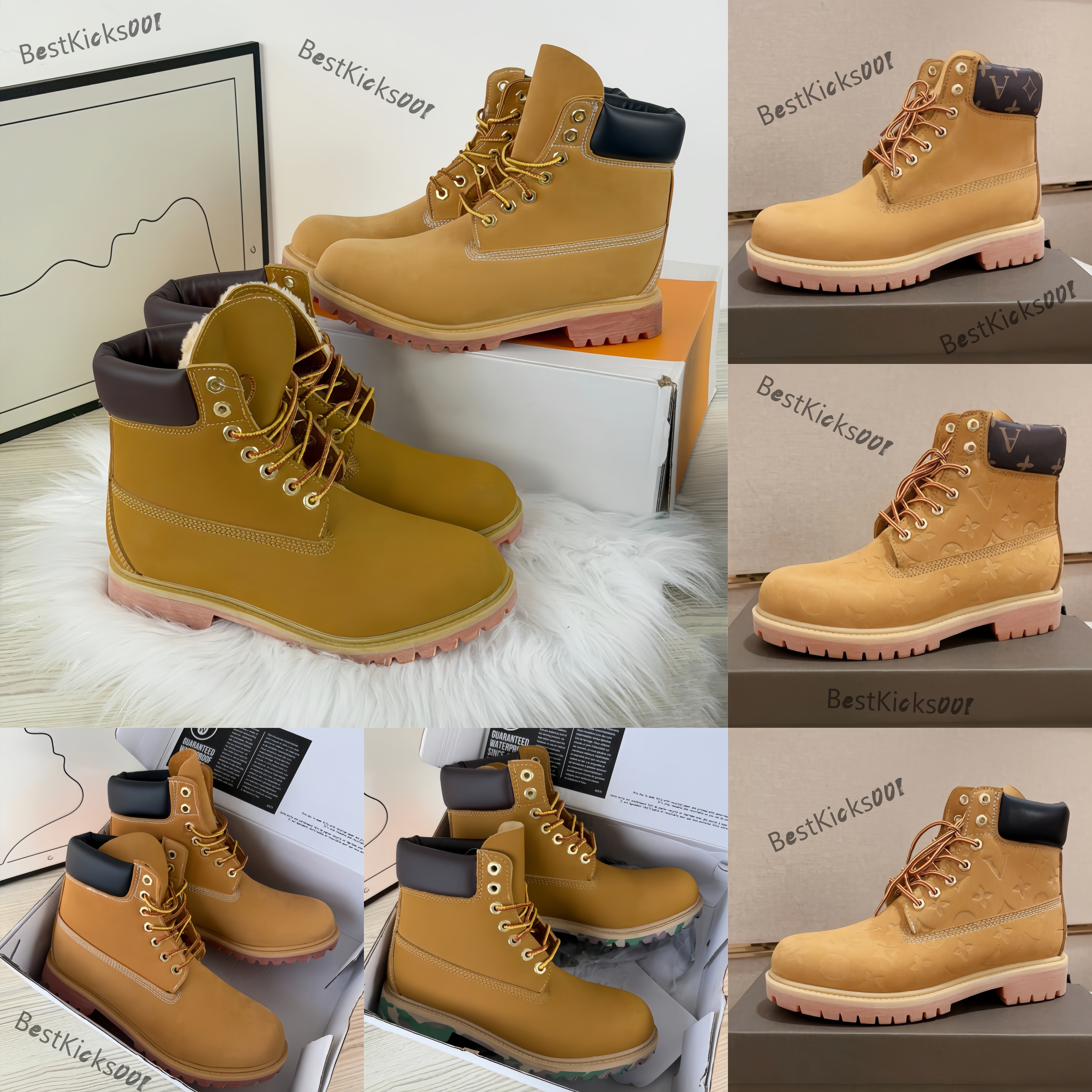 High Quality Tims Boot Fashion Designer Boots Men Women Waterproof Ankle Luxury Classic Yellow Martin Casual Shoe Cowboy Hiking Motorcycle Boot Mart