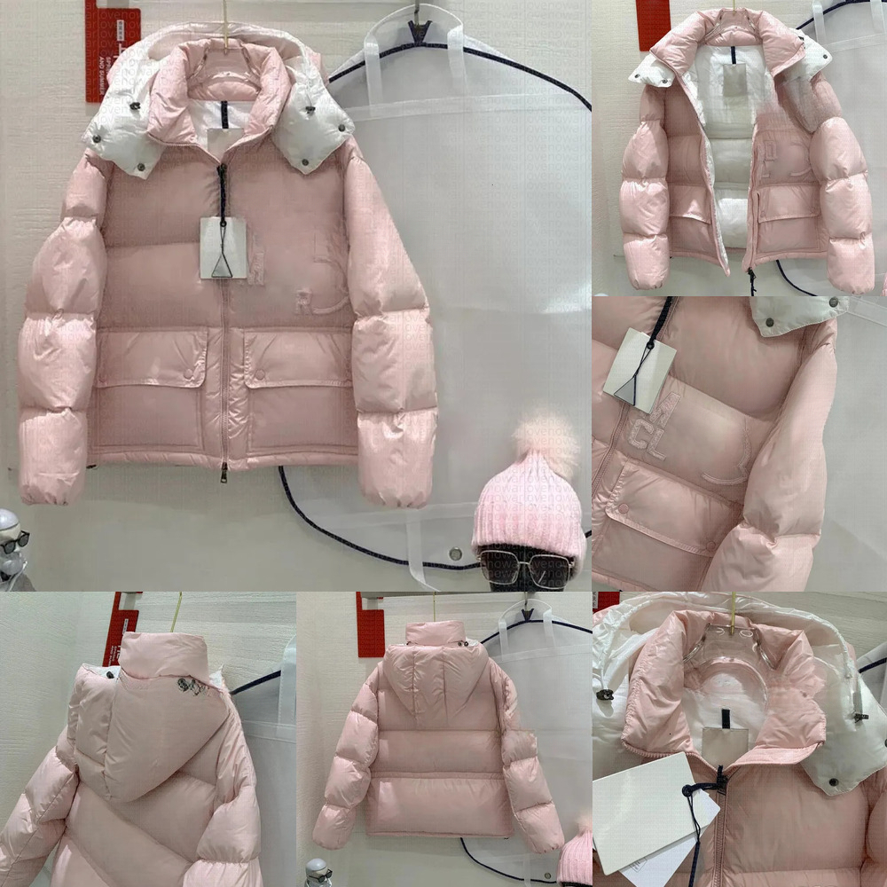 Winter Womens pink Down Jackets Designer Puffer Outdoor Outerwear Hooded Down Jacket Coat S XL